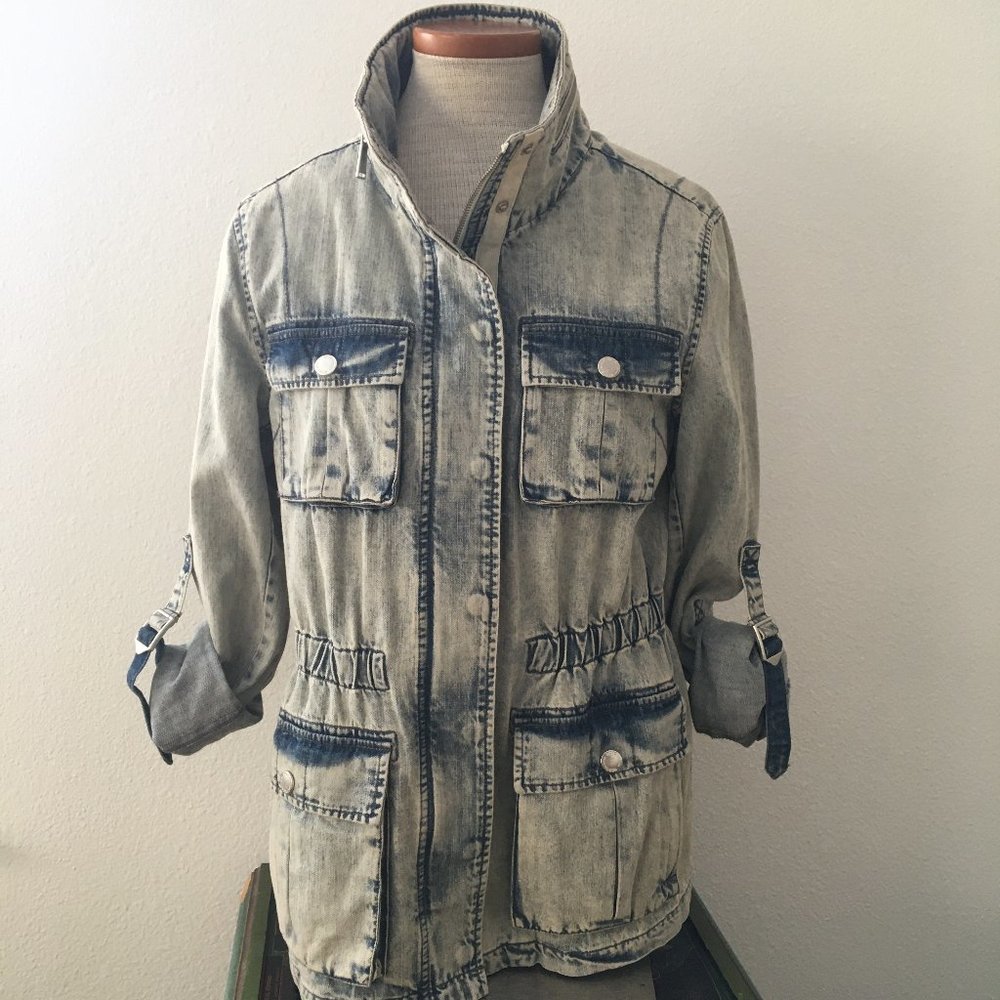 BCBG Generation Bleached Denim Field Jacket